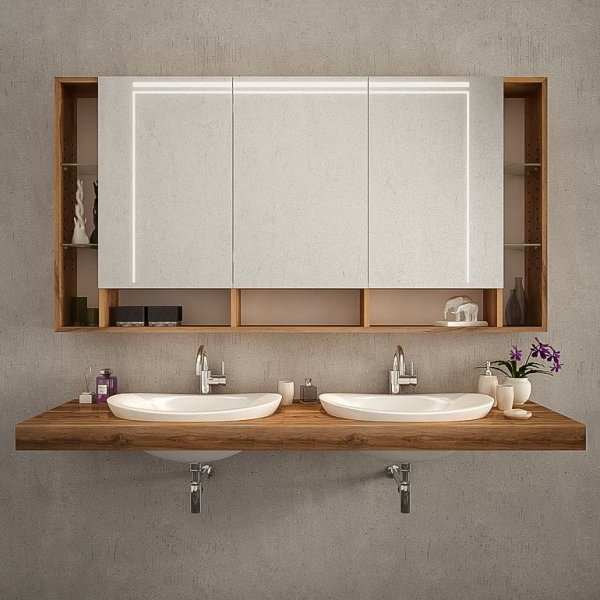 Badezimmerspiegelschrank mit Beleuchtung - HELSINKI