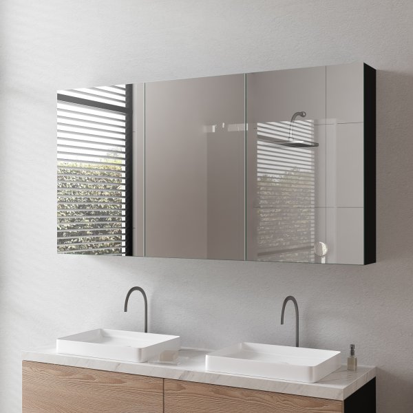 Badspiegelschrank aus Aluminium - Weser/Schwarz