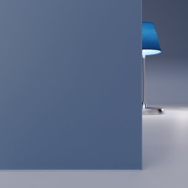 Blau lackiertes ESG Glas SATINATO 4mm