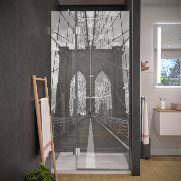 Design Duschtür nach Maß aus Glas BROOKLYN BRIDGE 104