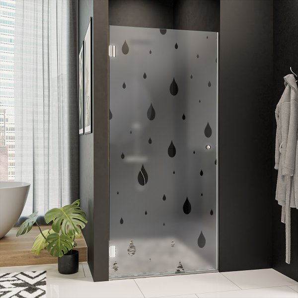 Dusche Glastür mit Dekor TROPFEN 1/101