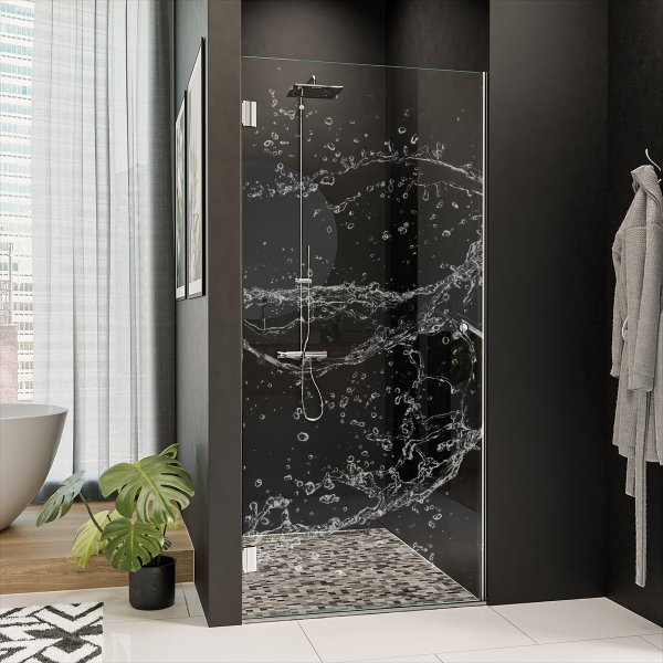 Dusche Nischentür Echtglas mit Motiv WASSER 4/101