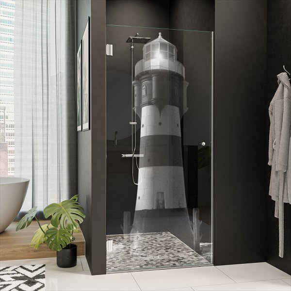 Duschtür nach Maß Glas mit Motiv LEUCHTTURM 1/101