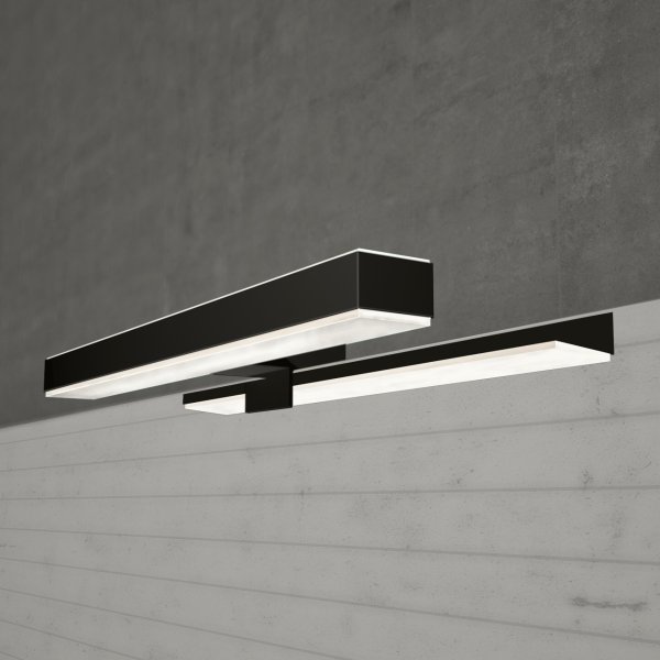 Ebir Spiegelleuchte VERONICA 2 S4, 30 cm, Schwarz, LED 8W, IP44