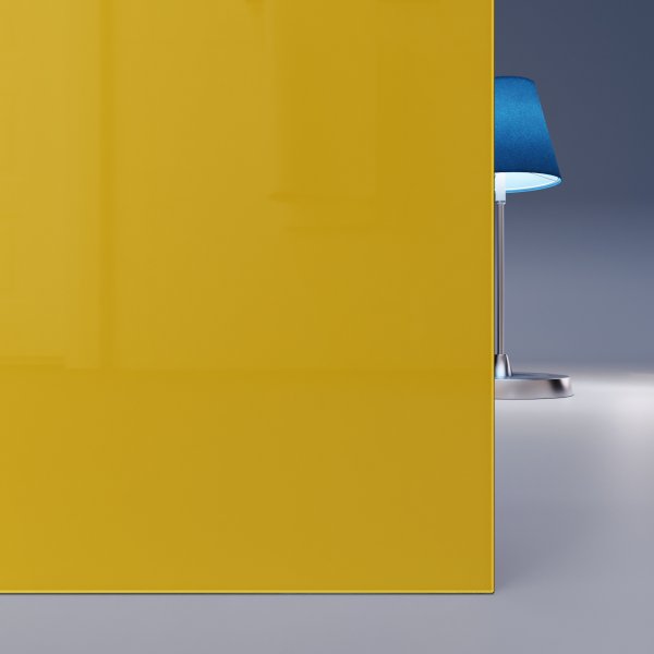Gelb lackiertes ESG Glas nach Maß 4mm