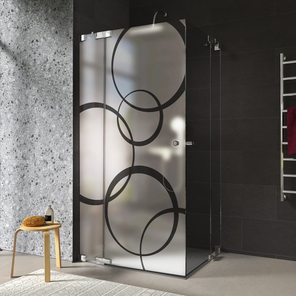 Glas Duschkabine mit Streifen Eckeinstieg CERCO 3/209