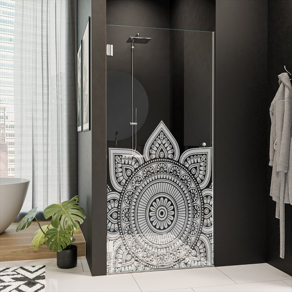 Glas Duschtür auf Maß mit Motiv MANDALA 1/101