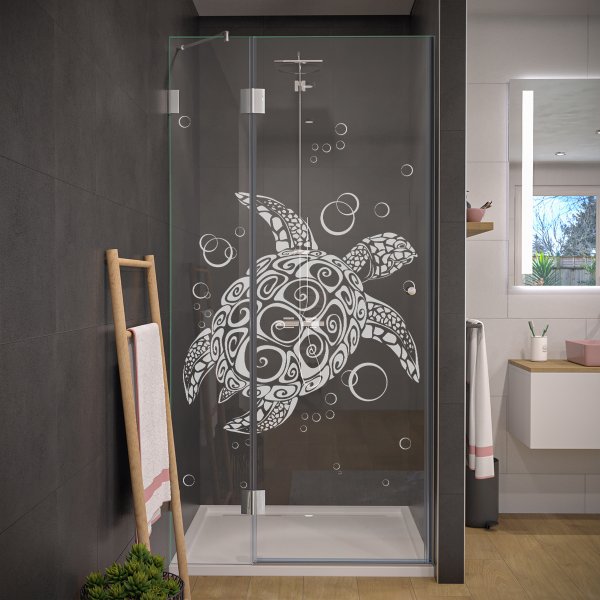 Glas Duschtür nach Maß mit Motiv SCHILDKRÖTE 104