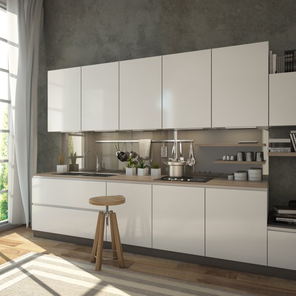 Glas Nischenwand für die Küche - Braun / Mittelbraun - REF 7013, 6mm