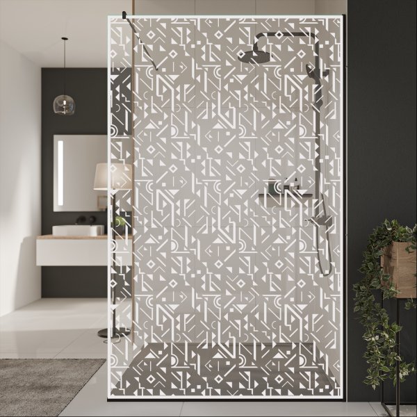 Glastrennwand Dusche mit Farbdruck FRAME MEMPHIS 1