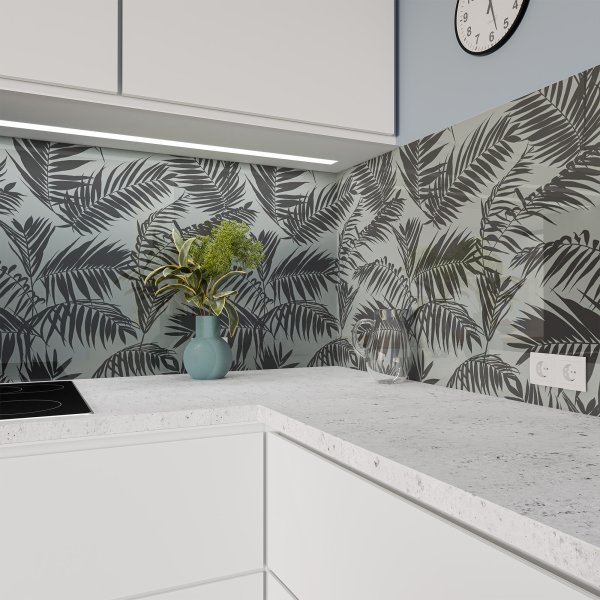 Küchenrückwand ESG Glas 6mm mit keramischen Farbdruck FARN 1
