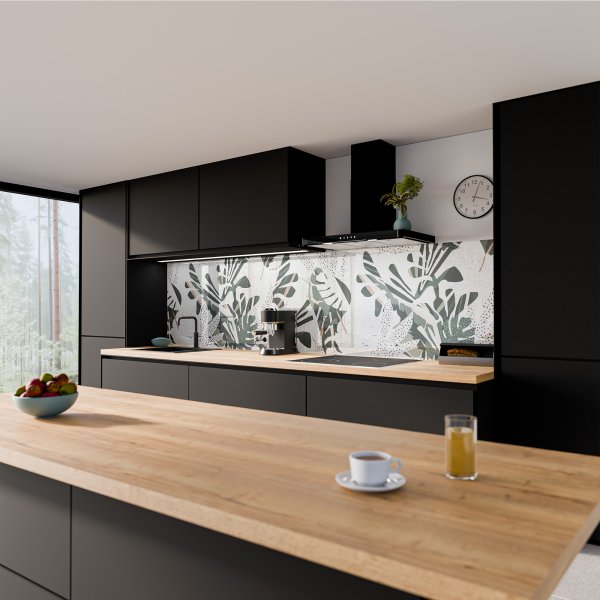 Küchenrückwand ESG Glas 6mm mit keramischen Farbdruck FARN 3