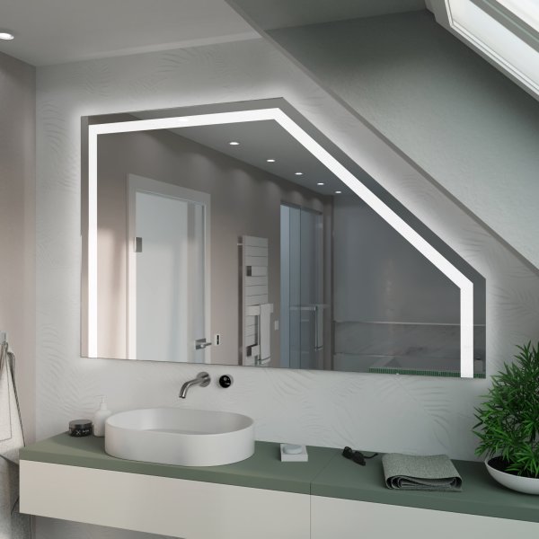 LED Badspiegel mit Dachschräge - Gualaca