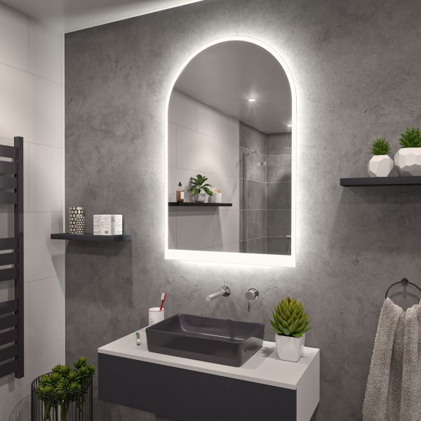 LED Badspiegel mit Rundbogen F642L4B