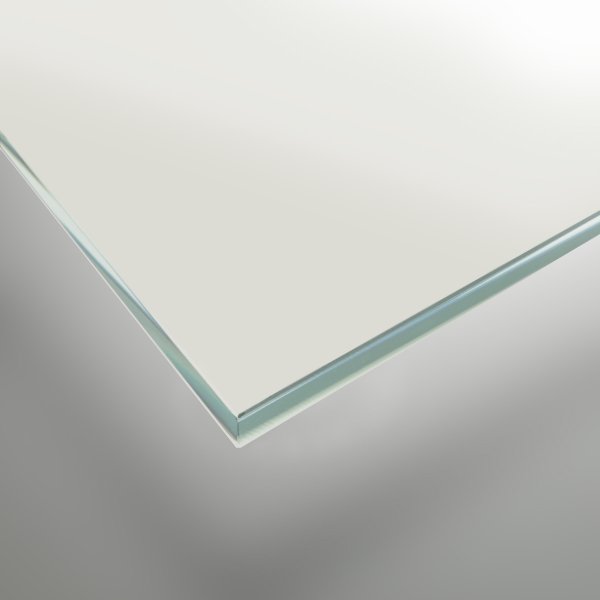 Lackiertes Glas - Weiß mit leichtem Grün-Schimmer - REF 9010, 4mm