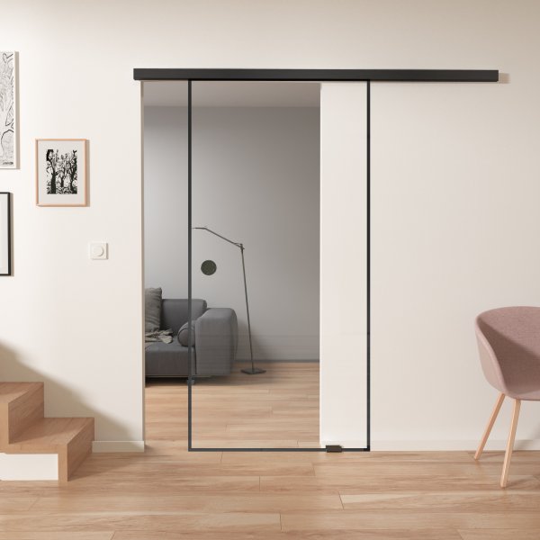 Schiebetür Glas mit schwarzem Rahmen FRAME 3/IS