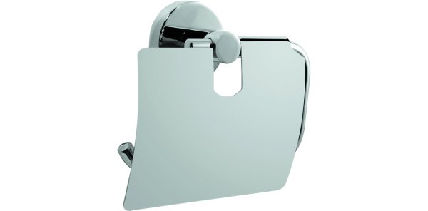Toilettenpapierhalter mit Deckel, Messing verchromt