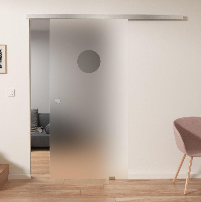 Glastür Schiebetür Milchglas satiniert DOT 7/IS