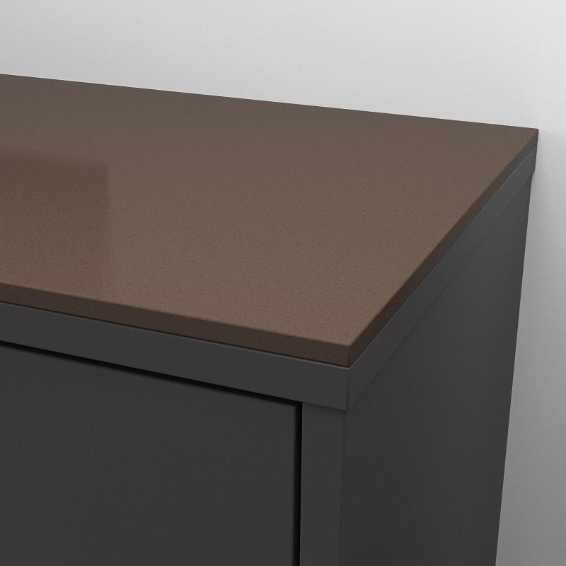 Quarzkomposit Platte Kunststein braun poliert Cappuccino 2 cm