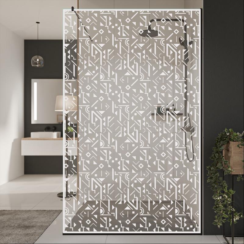 Glastrennwand Dusche mit Farbdruck FRAME MEMPHIS 1