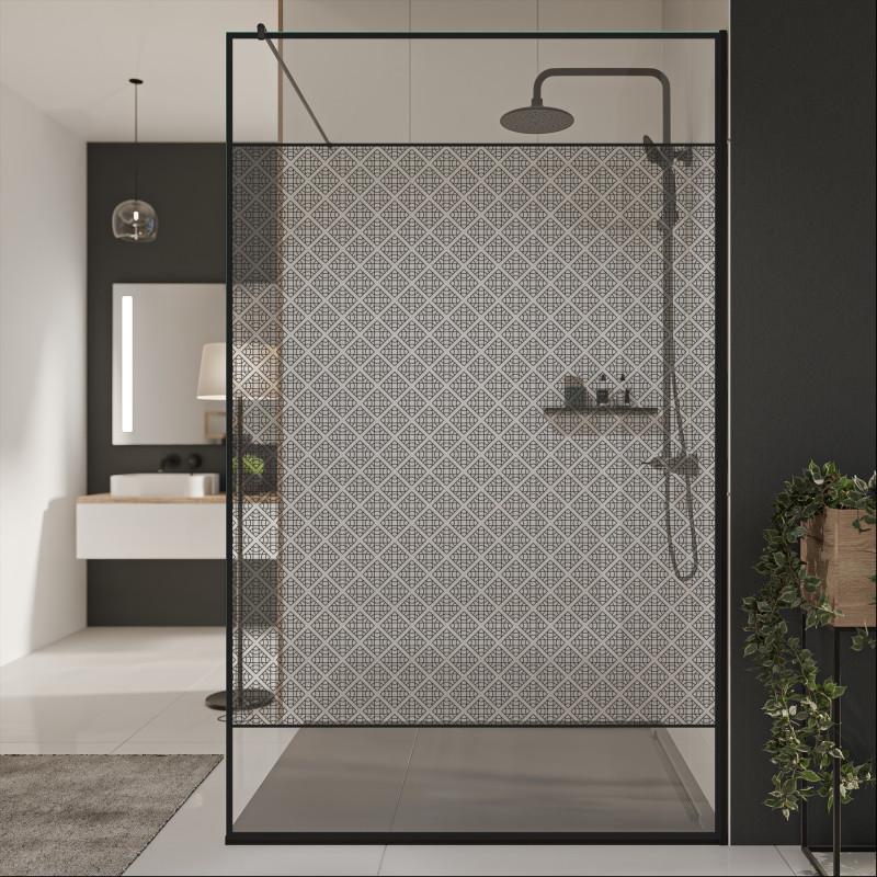 Glastrennwand Dusche mit Farbdruck FRAME SQUARES
