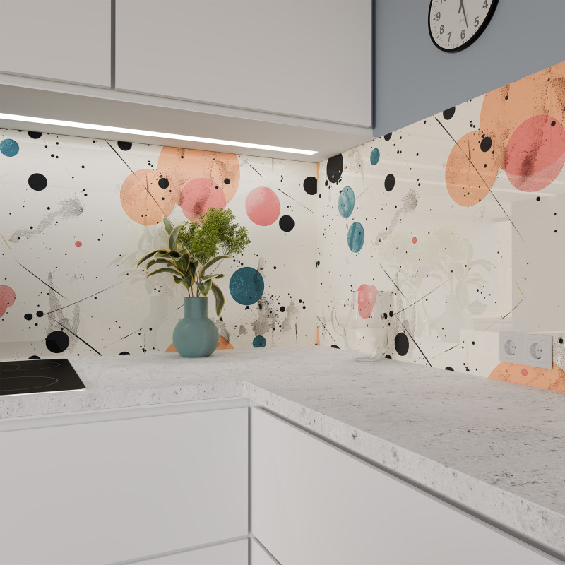 Küchenrückwand ESG Glas 6mm mit keramischen Farbdruck VINTAGE SPOTS 1