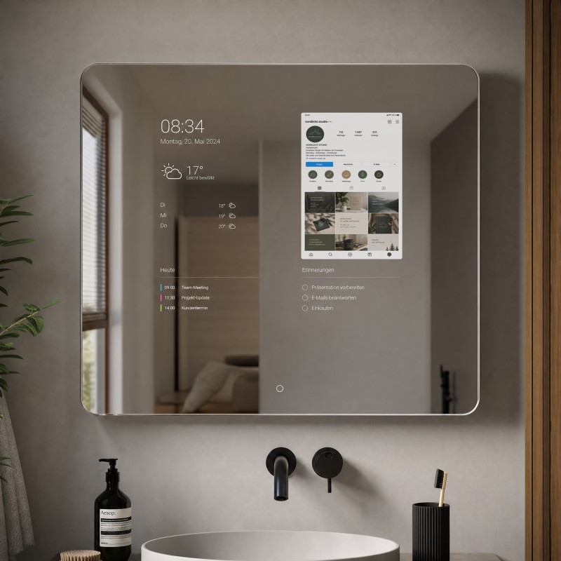 Pilkington MirroView - Smart-Mirror Touchscreen & TV Glas, 6mm