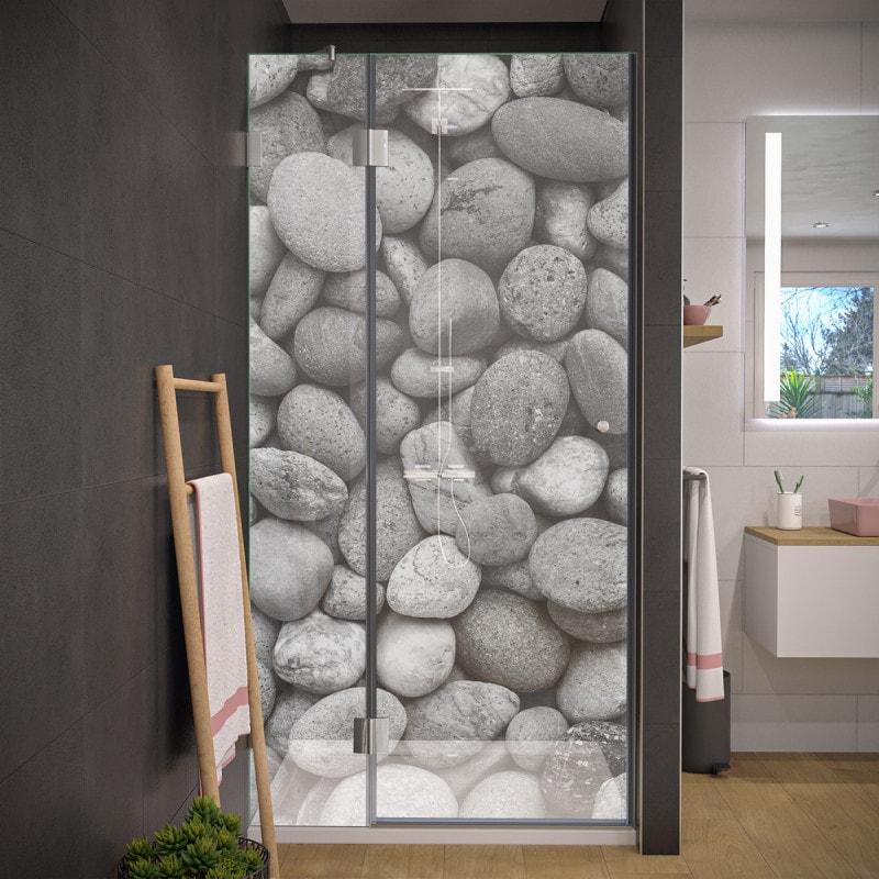 Design Duschtür nach Maß aus Glas STEINE 104