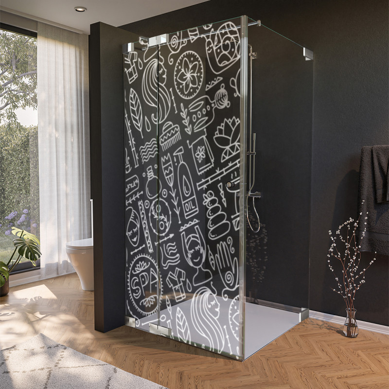 Glas Duschkabine Tür seitlich mit Motiv SPA 1/210