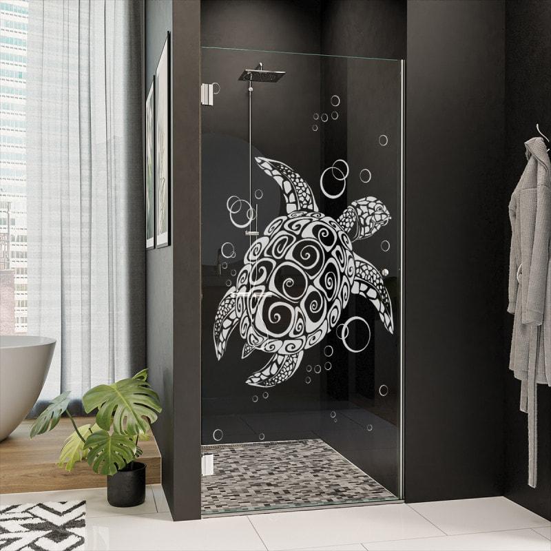 Dusche Glastür nach Maß mit Motiv SCHILDKRÖTE 101