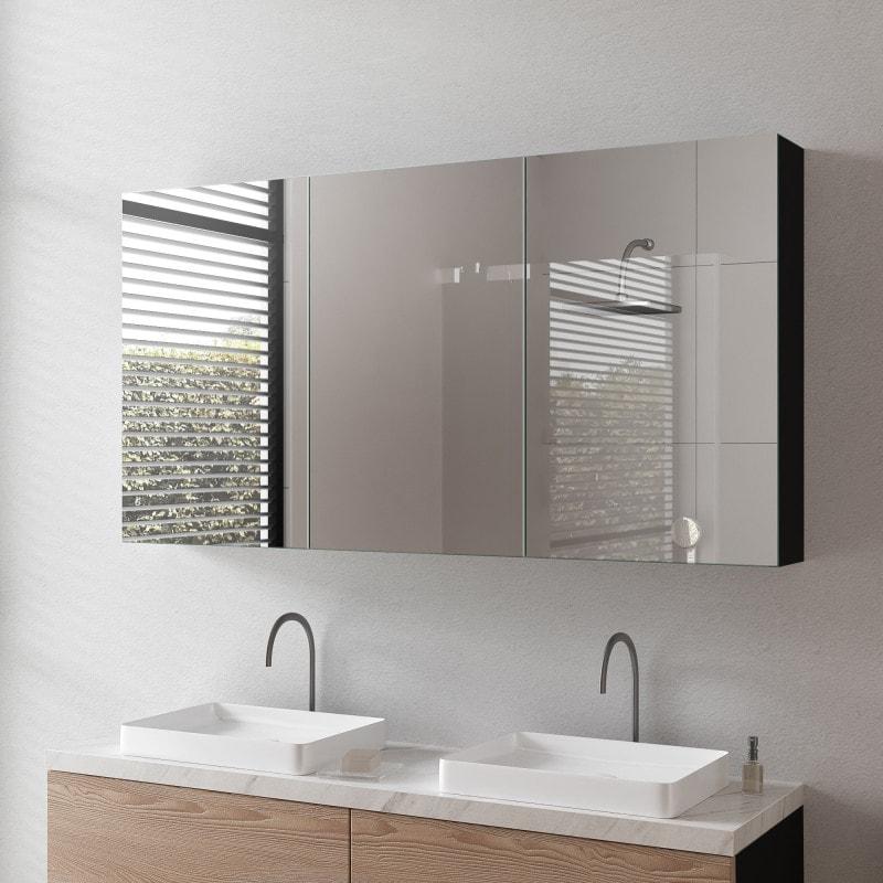 Badspiegelschrank aus Aluminium - Weser/Schwarz