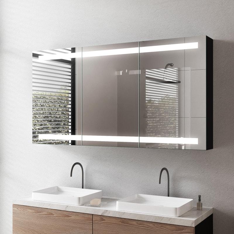 LED Spiegelschrank aus Aluminium - Donau/Schwarz