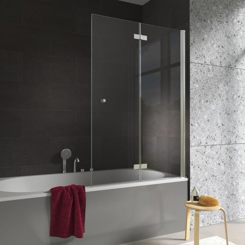 Badewannenaufsatz mit Drehfalttür Glas nach Maß - Perla (rechts)