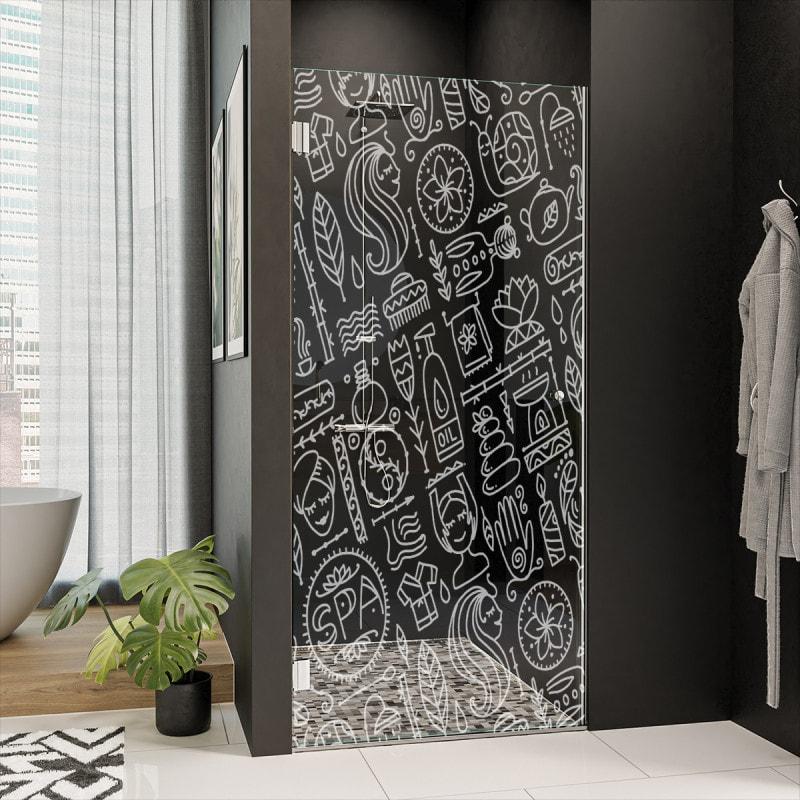 Dusche Glas Nischentür mit Dekor SPA 1/101