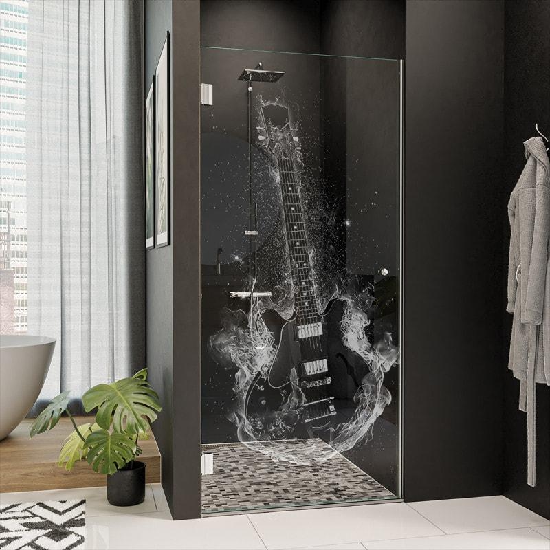 Duschtür Glas mit Motiv GITARRE 101