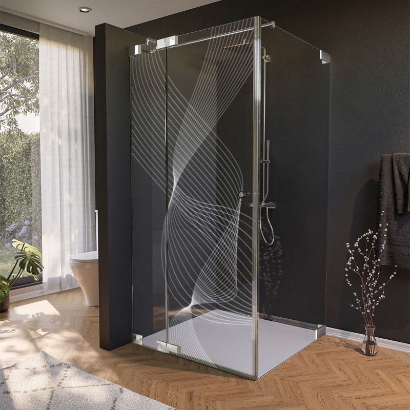 Glas Duschkabine Tür seitlich mit Dekor ARRAY 5/210