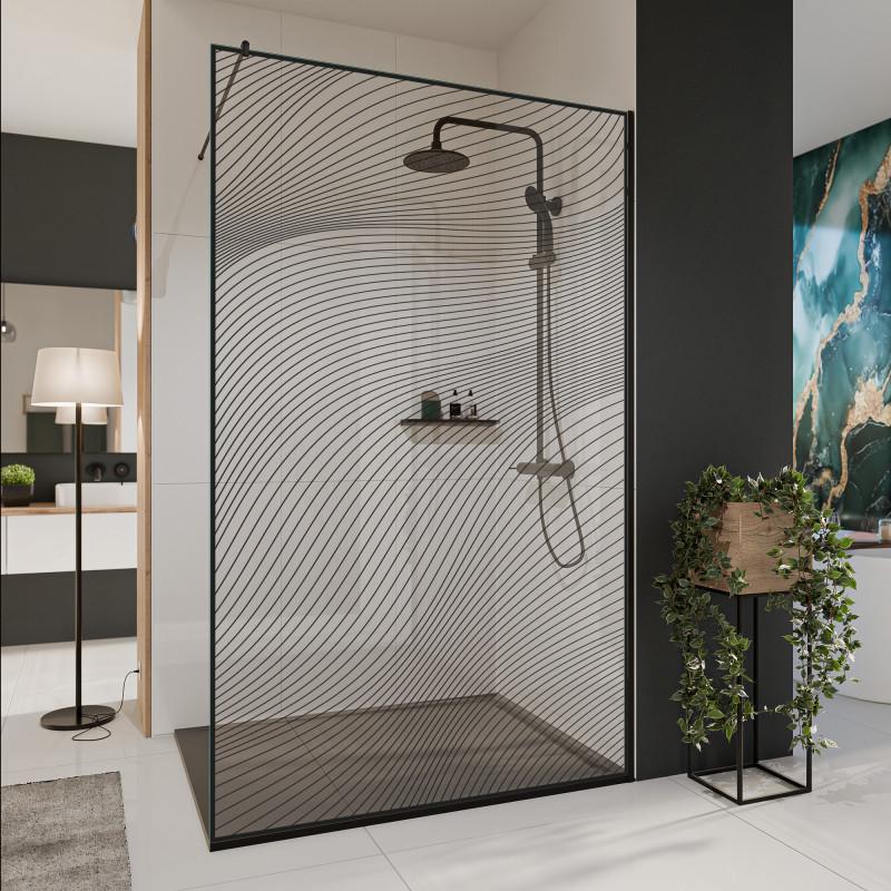 Glastrennwand Dusche mit Farbdruck FRAME ARRAY 6