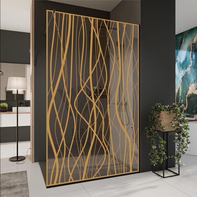 Glastrennwand Dusche mit Farbdruck FRAME FLORA 1
