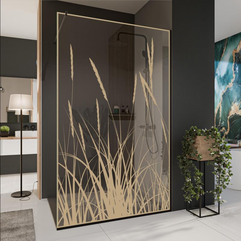 Glastrennwand Dusche mit Farbdruck FRAME KORNFELD