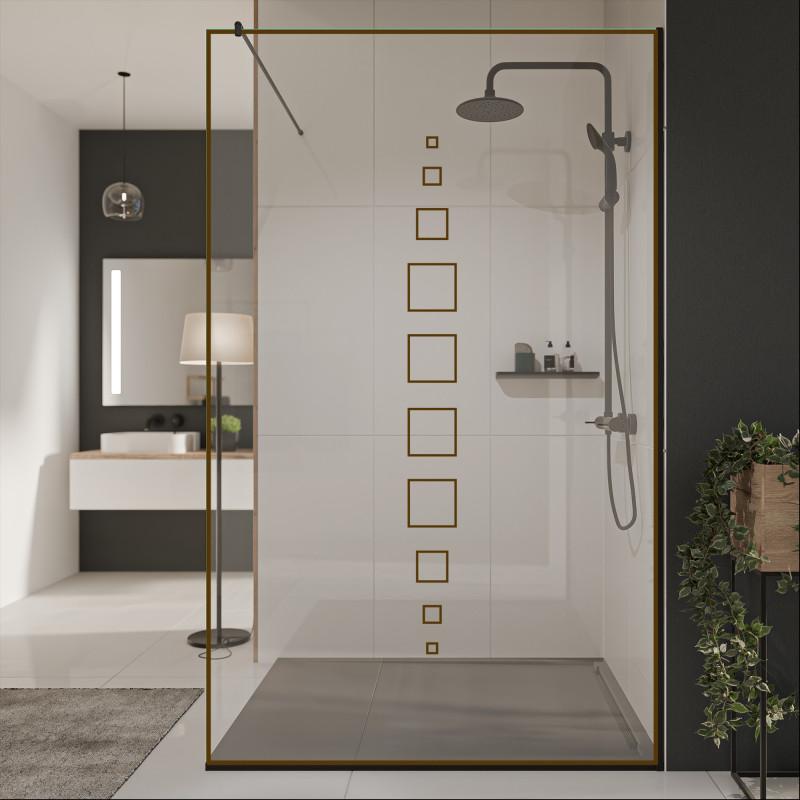 Glastrennwand Dusche mit Farbdruck FRAME SQUARES 4