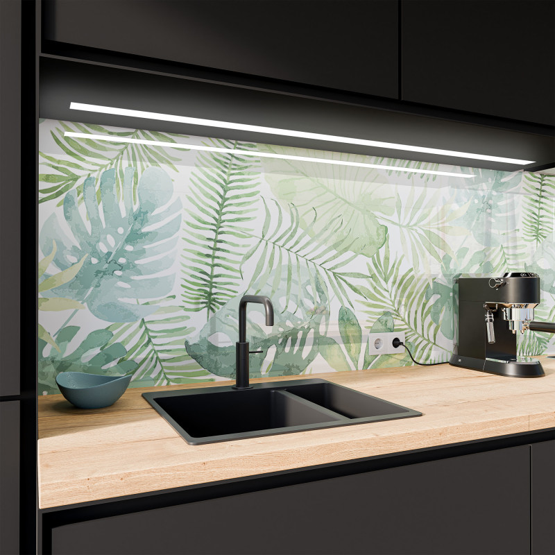 Küchenrückwand ESG Glas 6mm mit keramischen Farbdruck JUNGLE 1