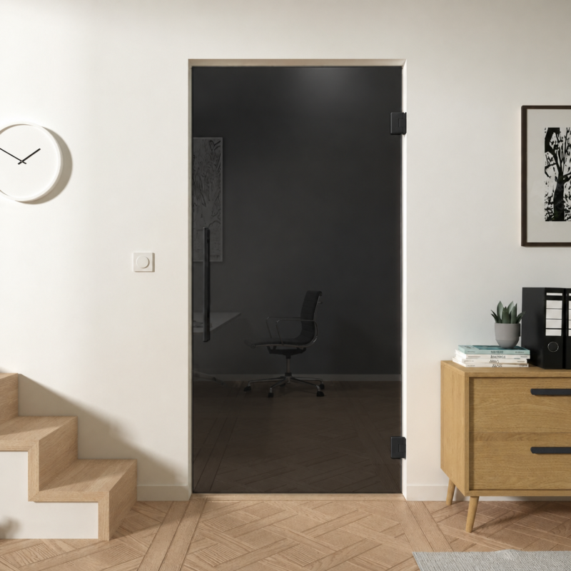 Pendeltür aus ESG 8mm Dark Grey