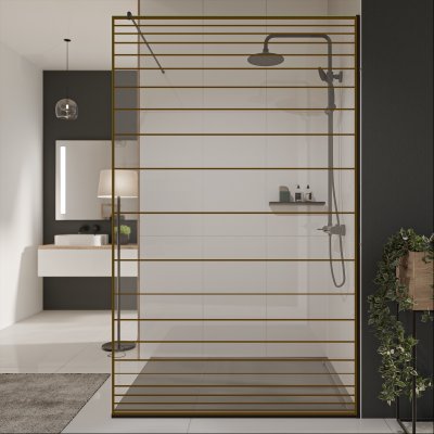 Glastrennwand Dusche mit Farbdruck FRAME FORRADO 1