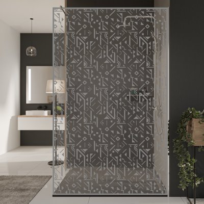 Glastrennwand Dusche mit Farbdruck FRAME MEMPHIS 1