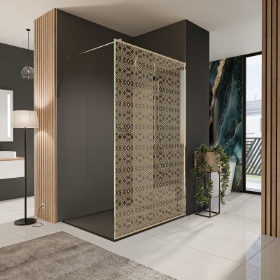 Glastrennwand Dusche mit Farbdruck FRAME MEMPHIS 2