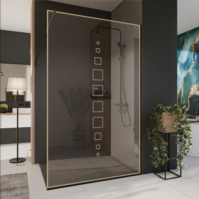 Glastrennwand Dusche mit Farbdruck FRAME SQUARES 4