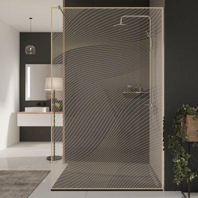 Glastrennwand Dusche mit Farbdruck FRAME ARRAY 6