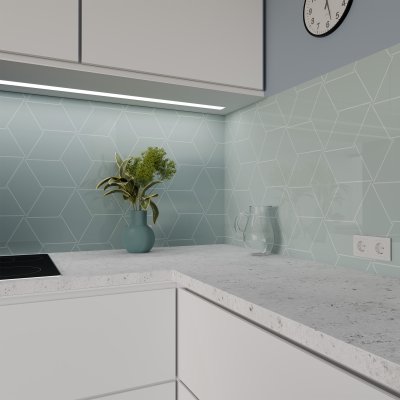 Küchenrückwand ESG Glas 6mm mit keramischen Farbdruck ART DECO 2