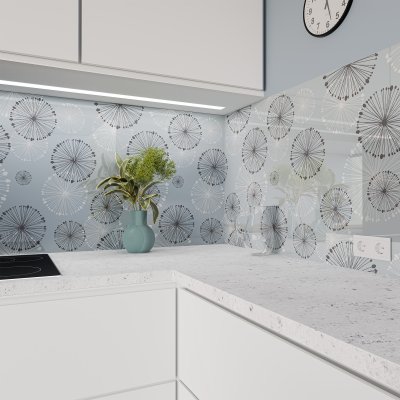 Küchenrückwand ESG Glas 6mm mit keramischen Farbdruck DANDELION 2