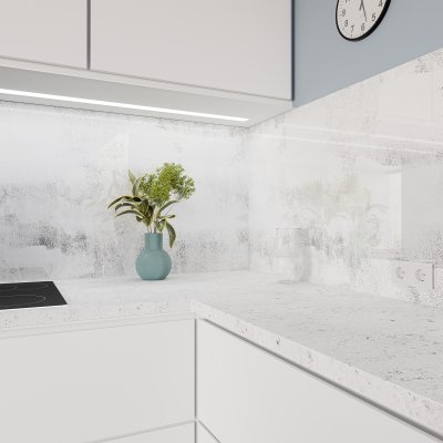 Küchenrückwand ESG Glas 6mm mit keramischen Farbdruck DIRTY WALL 1